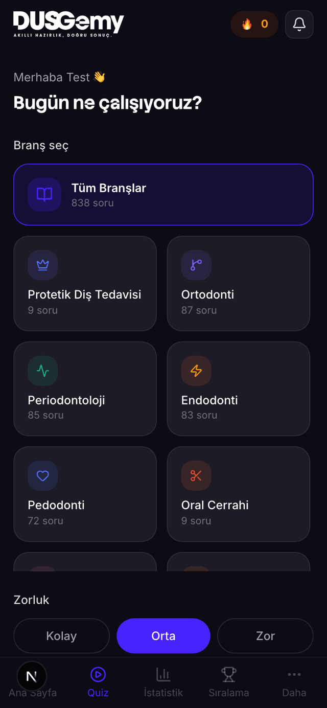 Quiz ekranı